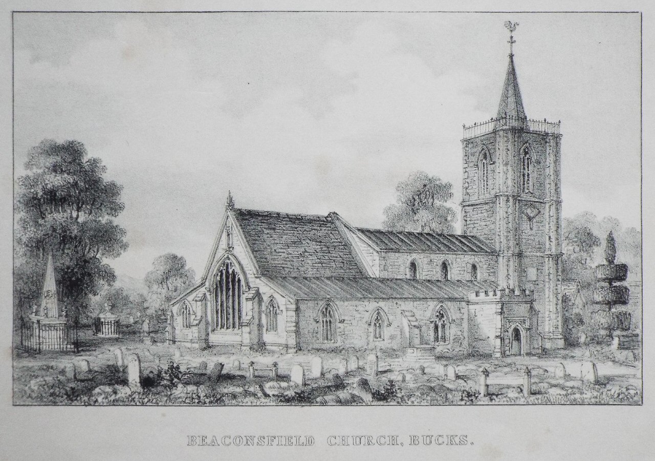 Lithograph - Beaconsfield Church, Bucks.